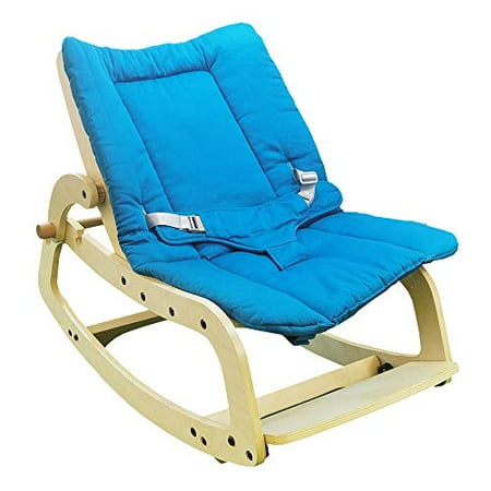 Baby Bouncer Seat 3-in-1 Baby Rocker Chair Adjustable Wooden