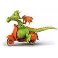 thumbnail image 2 of Dragon En Scooter Wall Decal Sticker by Wallmonkeys Vinyl Peel and Stick Graphic for Girls (24 in W x 18 in H), 2 of 4
