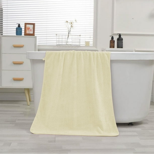 Toalla de Baño Amarilla de Verano, de Terciopelo Grueso y Extragrande | Poliéster 140X70Cm | Toalla Absorbente y Ligera | Norma de Seguridad Clase a | Uso Doméstico/En Dormitorios