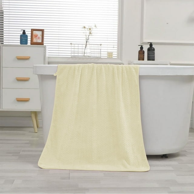 UsRHHA Velvet Bath Towel Enlarged Size, Highly Absorbent Polyester Towel for Summer, Wearable Wrap for Beach Swimming