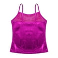 thumbnail image 4 of Sxiwei Kids Girls Spaghetti Shoulder Straps Dance Shirt Metallic Athletic Sports Camisole Tank Top Hot Pink 6, 4 of 6