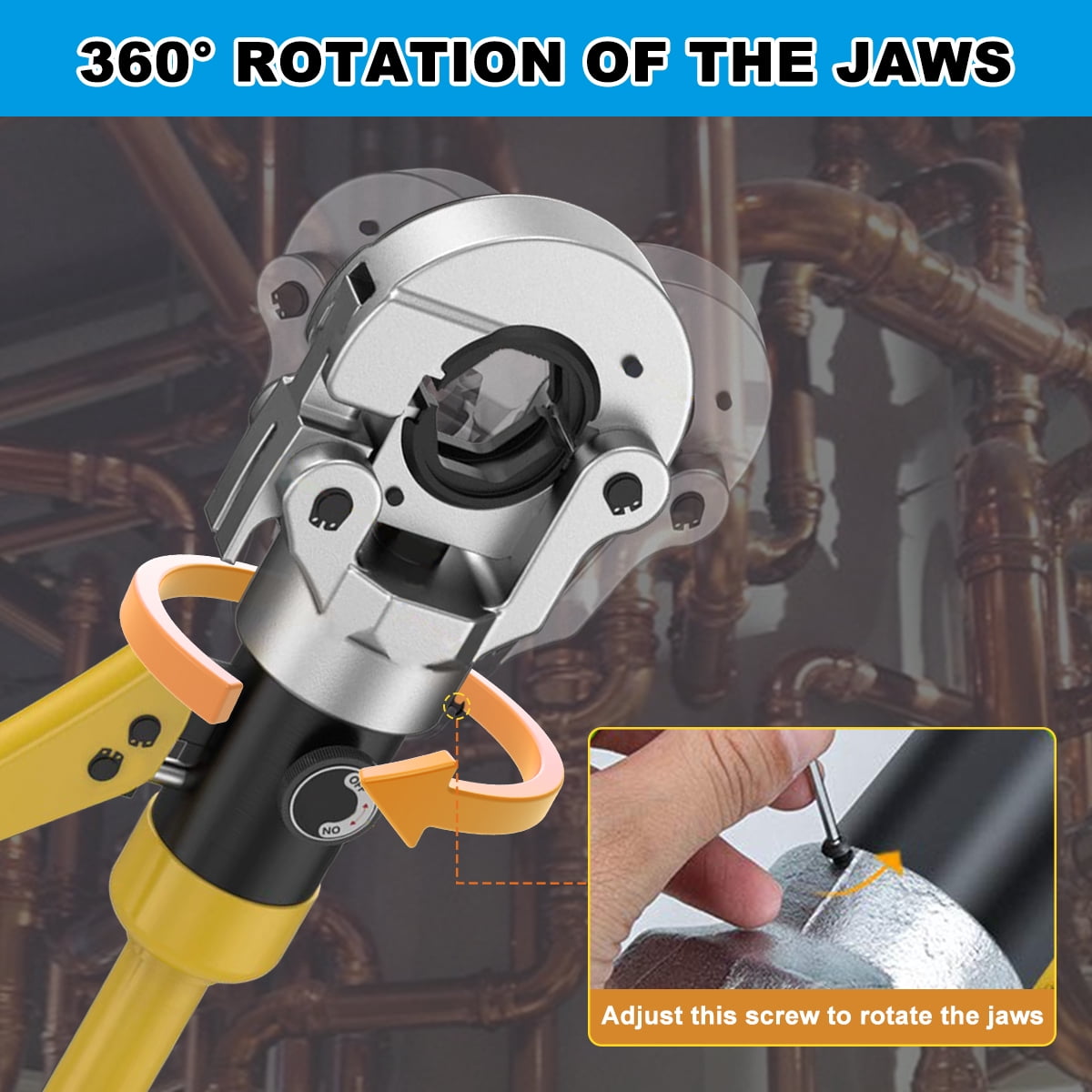 Hydraulic Crimping Tool Pro Press Copper Pipe Crimper, 10 Ton Plumbing Tool with 11 Pairs of Dies for Copper Stainless Steel PEX Aluminum-Plastic Pipes