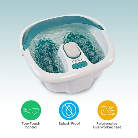 Homedics - Bubble Foot Spa with Heat Boost Power - White/Gray