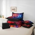 thumbnail image 6 of Manfei Red Blue Gamepad 7pcs Bedding Comforter Set for Boys, Futuristic Game Console Queen Bedding Sets, Fire and Water Reversible Queen Sheet Sets, Breathable Home Decor, 6 of 8