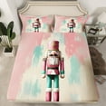 thumbnail image 2 of Manfei Pink Royal Nutcracker Full Size Sheets, Artwork Oil Printing Bed Sheets, Merry Christmas Sheet Sets, Super Cozy Room Decor, 4-Piece, 2 of 7