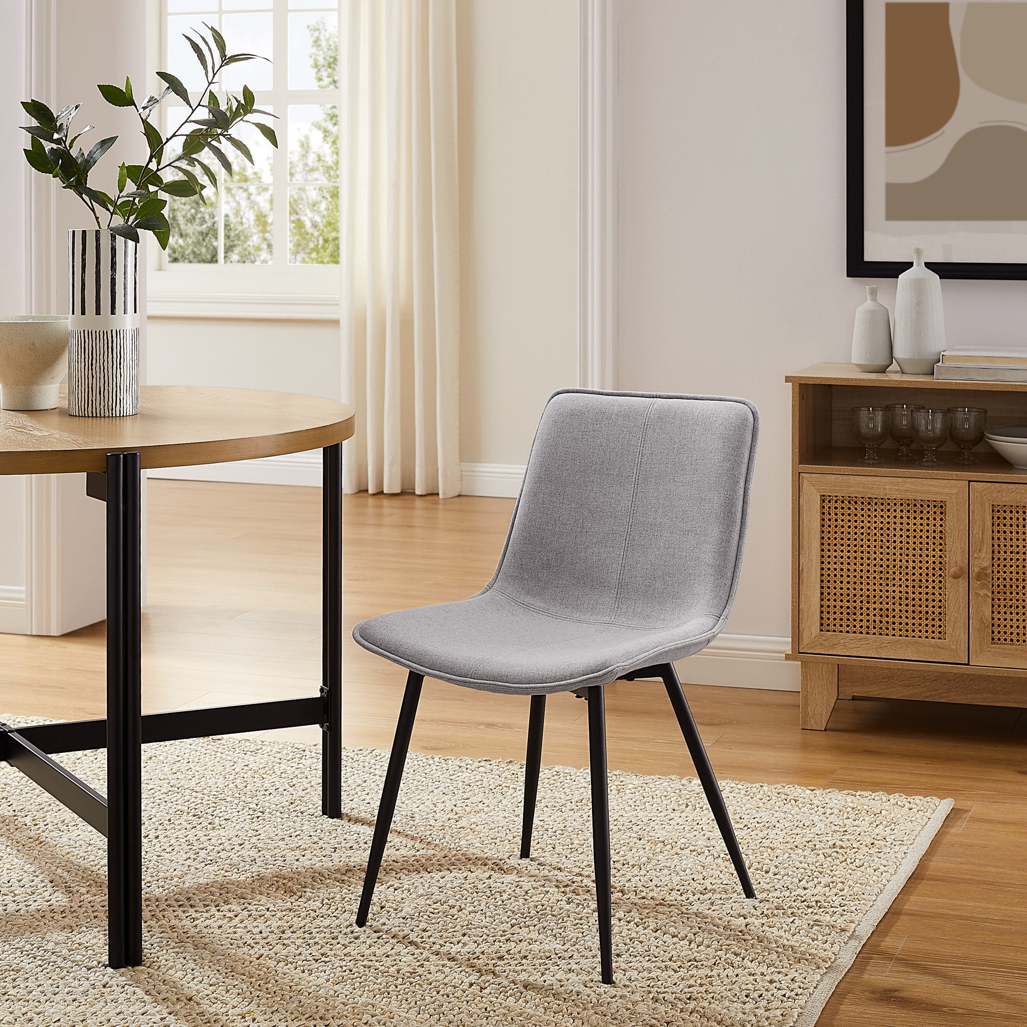 Gap Home MidCentury Modern Bucket Seat Dining Chair, Set of 2, Fog