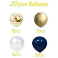 thumbnail image 2 of Royal Blue Metallic Chrome Gold Confetti Balloons for Party Decorations, 2 of 5