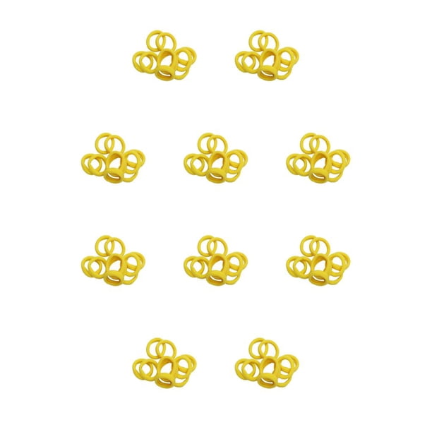 Sonducket 20 piezas de anillos para el cabello, sin costuras, de alta elasticidad, decorativos, sin enganches, para coletas, para mujeres y Amarillo 10piezas