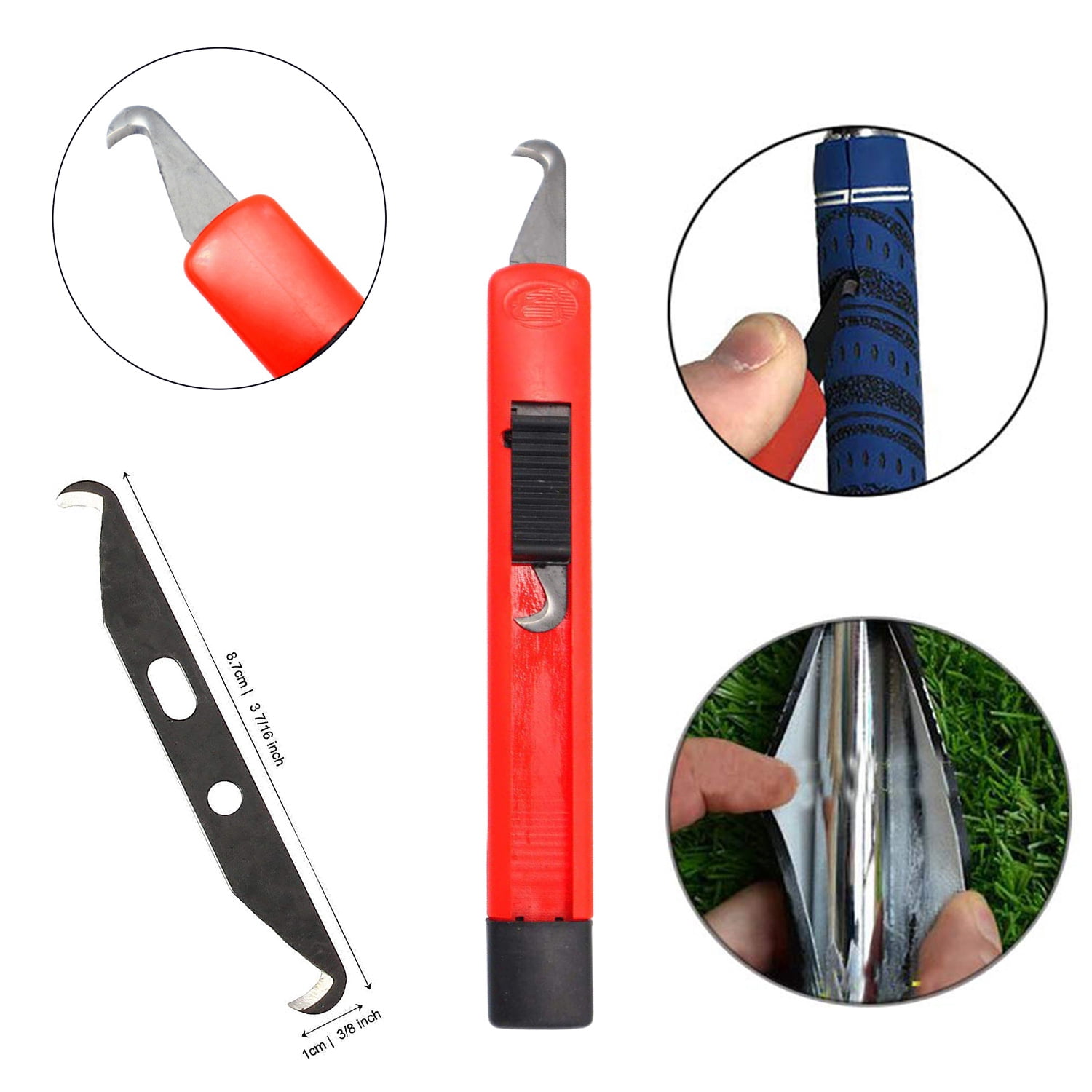 Golf Grip Kit for Regripping Golf Club, Golf Grip Removal Tool with Portable Clamp, Sided Tapes Hook Knife & Tape Remover & Rubber Sleeve – DIY Golf Club Repair Kit