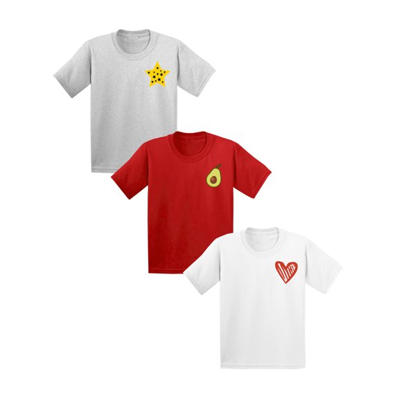 Awkward Styles Youth Shirts 6 7 8 9 10 Years Old Girls Outfit XS S M L XL Kids Shirts 11 Years Clothes 12 Years Old Girl Outfit Youth Kids Shirts Heart Avocado Star Pack of 3