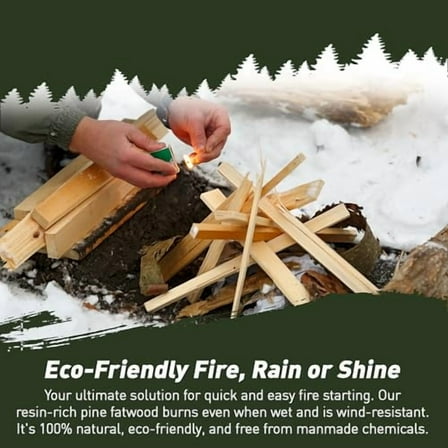 Double Tree Fatwood Fire Starter Sticks - Premium Organic Resin Rich, Non Toxic Fire Kindling for Wood Stoves, Fireplaces, Campfires, Bonfires - Clean & Natural Burning for Outdoor