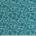 thumbnail image 1 of Leaves Fabric by the Yard Upholstery, Continuous Pattern of Botanical Themed Leaf, Decorative Fabric for DIY and Home Accents, Petrol Blue Pale Blue by Ambesonne, 1 of 4