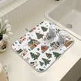 thumbnail image 4 of Yayeee Dish Drying Mat for Kitchen Counter 16" x 18" Microfiber Super Absorbent Coffee Decorative Pad, Brown Christmas House, 4 of 9