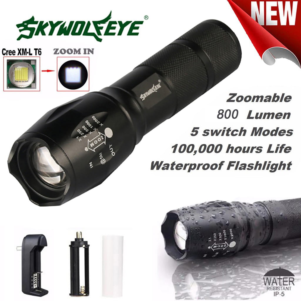 20000LM T6 COB LED Flashlight Zoomable Torch 4 Modes For 18650 AAA IR 
