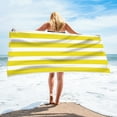 thumbnail image 5 of Honeeladyy Stripe Bath Towel, Outdoor Quick-Dry Sand-Resistant Beach Towel, 59"X30" Towel, Super Absorbent Microfiber Towel for Travel, Swimming, Pool, Beach,Travel, Gym & Camping Yellow, 5 of 8