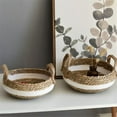 thumbnail image 2 of OUSITAID Woven Storage Baskets Handle  Seagrass Baskets Desktop Snack Organizer Box Handmade Fruit Storage Box, 2 of 6