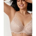 thumbnail image 3 of DELIMIRA Women's Plus Size Full Coverage Lace Underwire Unlined Bra Up to J, 3 of 4