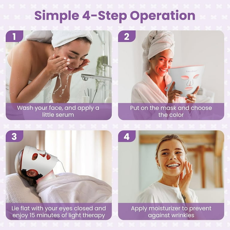 EASYINBEAUTY LED Light Therapy Face & Neck Mask 7 Colors Facial