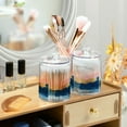 thumbnail image 3 of Yayeee 2 Pack Qtip Holder Bathroom Cotton Swab Canister with Lid Clear Dispenser Set, Abstract Painting, 3 of 6
