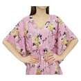 thumbnail image 1 of Bimba Pink Kaftan Kimono Dress Women's Summer Evening Floral Printed Maxi-18, 1 of 2