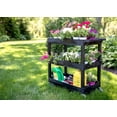 thumbnail image 4 of Luxor 18" x 32" Three Shelf Heavy Duty Tub Utility Cart - Black, 4 of 5