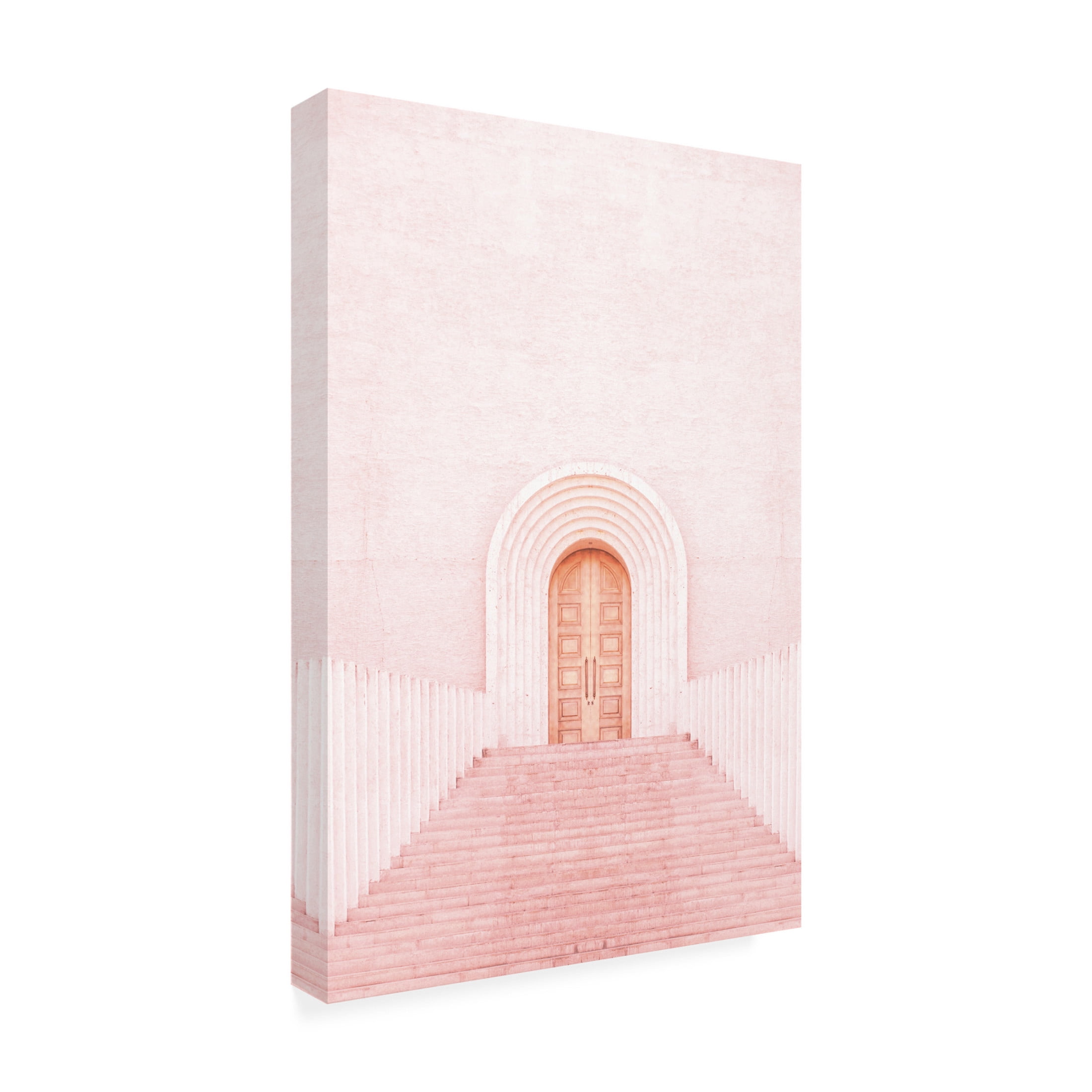 Canvas Wall Art - Incado 'Pink Stairs' Wall Art for Living Room, Bedroom, or Office Décor by Trademark Fine Art - 22 x 32 Inches