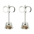 thumbnail image 4 of 2 ct Push-Back Stud Earrings for Women | 6.5mm Round Cut Simulated Champagne Diamond | 18K White Gold, 4 of 5