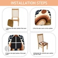 thumbnail image 4 of Boho Abstract Art Seat Covers for Dining Room Chairs Set Of 6,Stretch Printed Washable Chair Seat Cover with Elastic Ties and Button,Removable Waterproof Couch Cushion Covers, 4 of 6