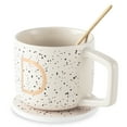 thumbnail image 2 of Thyme & Table 13.5 fl oz Monogram D Stoneware Mug, Coaster and Stir Set, 2 of 5