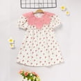 thumbnail image 3 of ZEHJUHAN Toddler Girls' Cute Floral Print Dress, All-Over Pattern Bubble Sleeve A-Line Princess Dress Pink，18-24M, 3 of 11