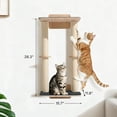 thumbnail image 2 of Wall Mounted Cat Scratcher, 28.3" Cat Wall Scratcher with Dual Sisal Scratching Posts and Large Carpeted Perch, Corner Climbing Pole for Indoor Cats, 2 of 3