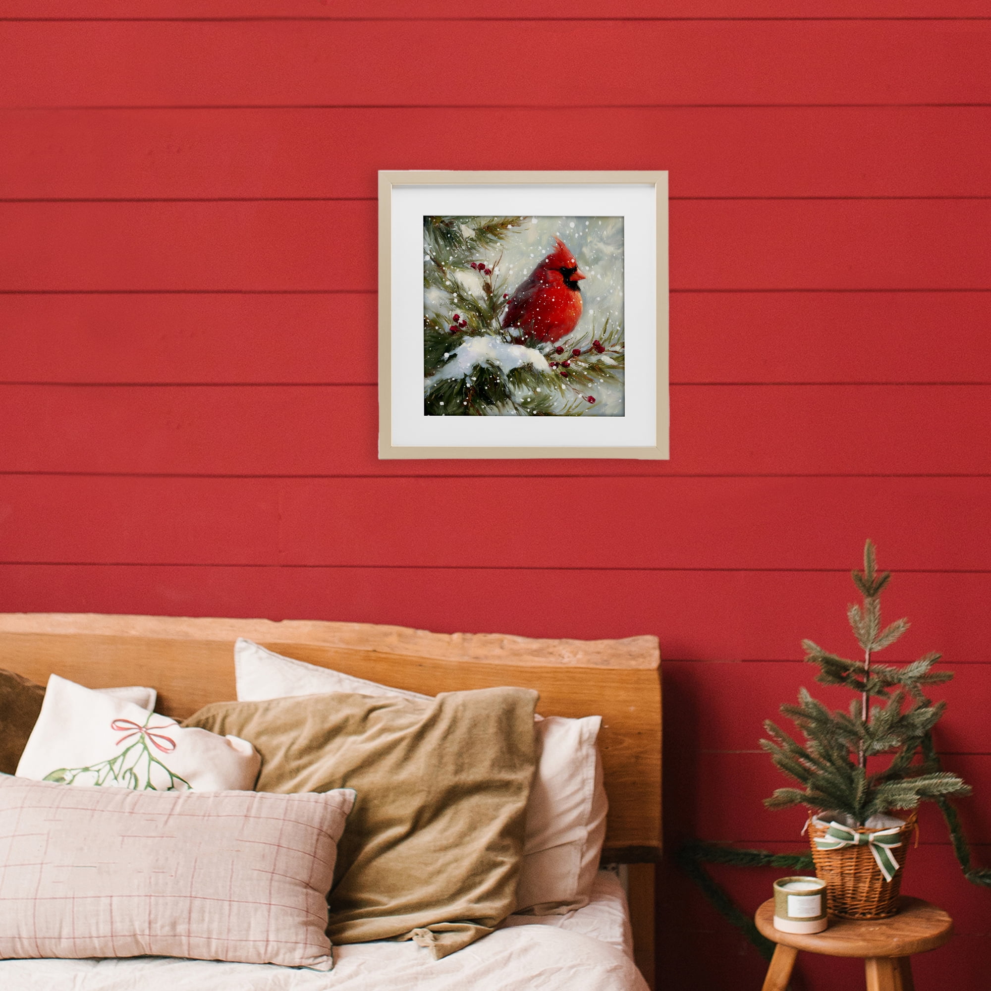 Stupell Industries Winter's Red Jewel Birch Framed Print Under Glass, design by Tina LeCour