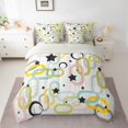 thumbnail image 2 of Homewish Modern Geometric 7-Piece Twin Bedding Sets,Cute Stars Print Bedding Comforter Set,Yellow Gray Blue Sheet Sets For Girls Kids,Breathable Home Decor Reversible, 2 of 8