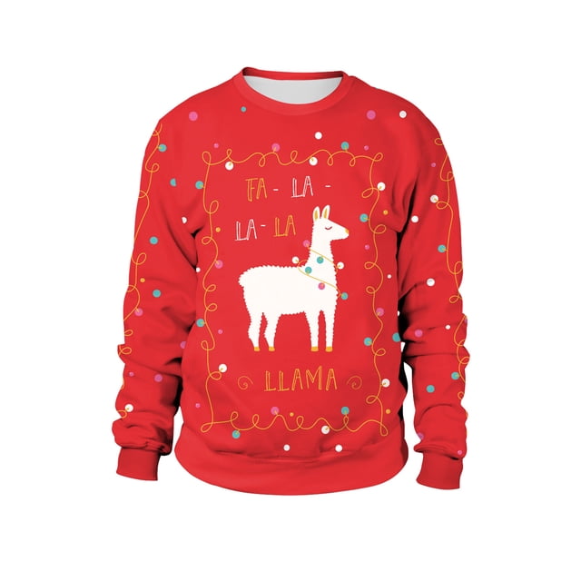 Chandail de Noël Laid pour Homme Vêtements de Noël Décontractés Hauts Amples Jour de Noël Manches Longues Col Rond Chandail