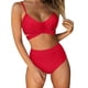 thumbnail image 1 of Traje De Baño De Mujer Traje De Baño De Dos Piezas De Cintura Alta Con Estampado Cruzado Tmvgtek Mujer, 1 of 3