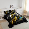 thumbnail image 3 of Erosebridal Graffiti Dirt Bike Literie Ensemble de Couette Grand, Éclaboussures Motocross Couette, Réversible 3 Pcs, Réversible, 3 of 7