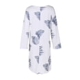 thumbnail image 3 of Vestido De Mujer Vestido elegante estampado Cuello redondo Vestidos sueltos Moda para boda (Blanco 4XL) Kuymtek para Mujer Blanco T S, 3 of 9