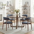 thumbnail image 6 of AFO Set of 4 Upholstered Dining Chair, Modern Wooden Kitchen Side Chair with Padded Seat for Dining Room and Café, Blue, 6 of 14