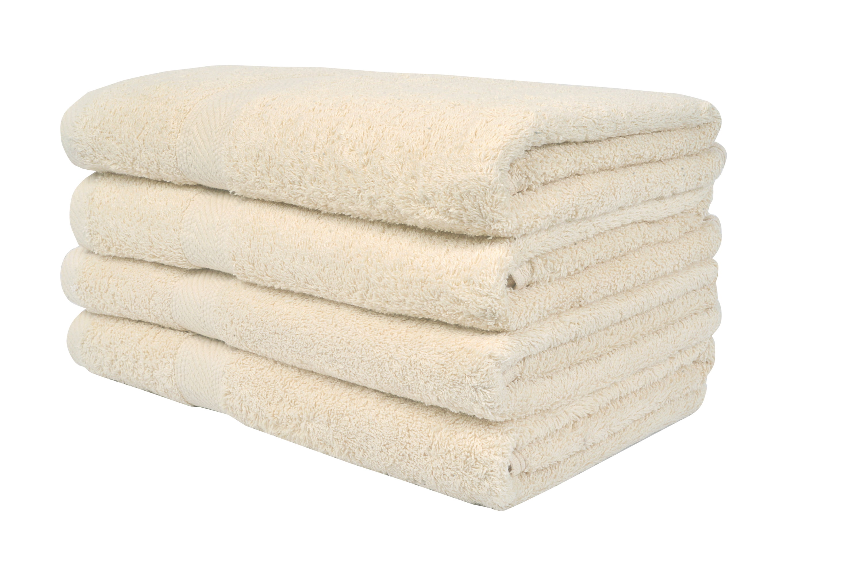 Linteum Textile 4 Pack Premium Bath Towels 27x54 Inches 100% Ring Spun Cotton (Beige)
