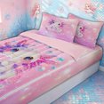 thumbnail image 3 of meiyoeat Kawaii Axolotl Letter C Zipper Comforter Set with Fitted Sheet and 2 Pillowcases for Boys Girls, Galaxy Animal Zipper Bedding Set, Pink Purple, Pink Reversible, 3pcs, 3 of 6