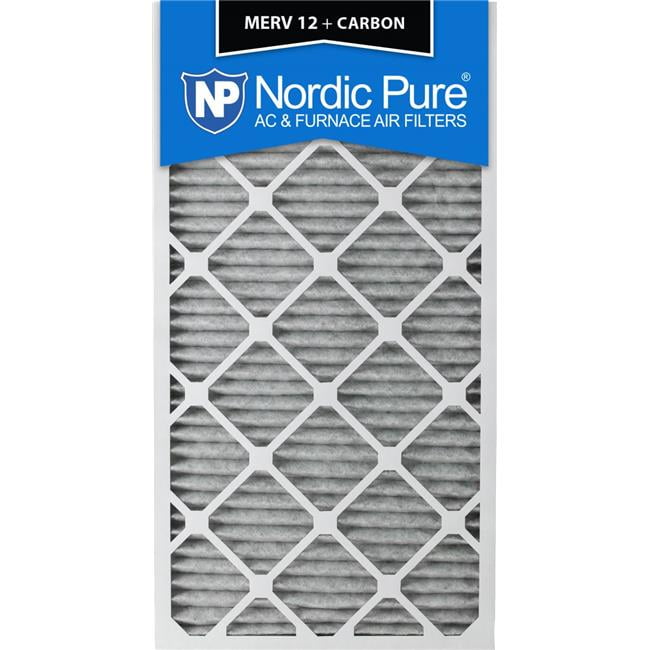Nordic Pure 18x24x1 MERV 14 Plus Carbon Pleated AC Furnace Air Filters 12 Pack