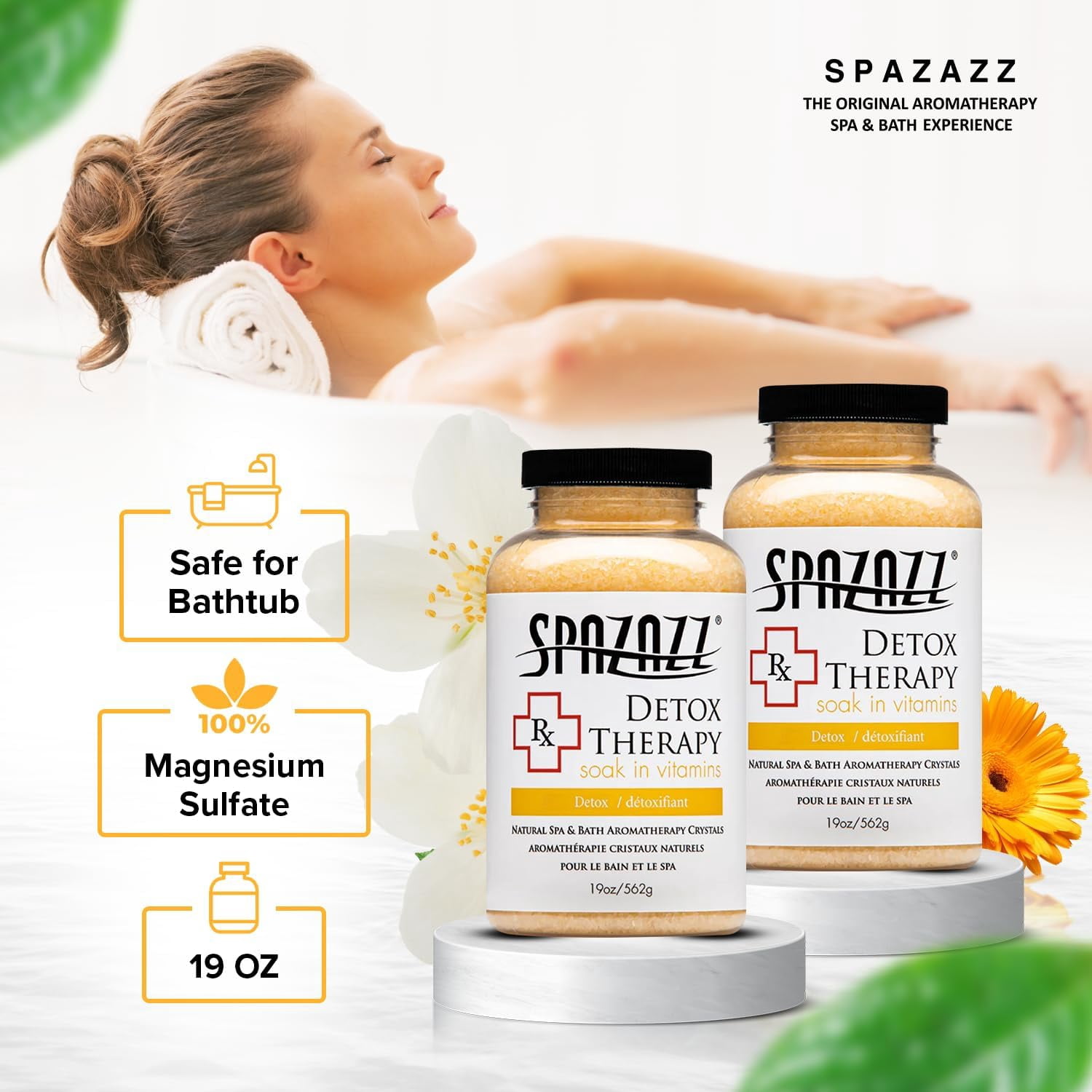 Spazazz Aromatherapy Spa and Bath Crystals- Detox Therapy (2 Pack)