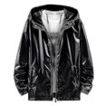 thumbnail image 1 of 2026 Mens Shiny Waterproof Hooded Jacket, 1 of 2