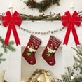thumbnail image 5 of Pakyozj Red Bows Christmas Decorations 12”X20” Big Red Velvet Ribbon Wired Decorative Bows with Glitter Gold Edge for Tree Topper, Outdoor Indoor Wreaths Stair Fence Xmas Home Front Door Decorations, 5 of 7