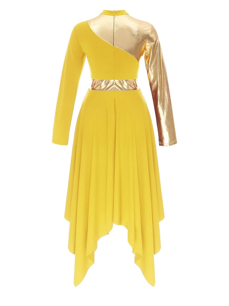 MSemis Women's Praise Dance Dress, Lyrical Costume, Yellow, S - Walmart.com