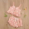 thumbnail image 4 of Douhoow 1-5Y Girls Daisy Flower Printed Sleeveless Tops+PP Shorts Kids 2pcs Summer Clothes Set, 4 of 8