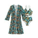 thumbnail image 1 of Traje de Baño de Bikini de Mujer Tiras Impresas V Cuello Sexy Dividido Tres Piezas, Traje de Baño de Poliéster para la Piscina, la Playa Y las Vacaciones de Verano, 1 of 8