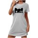thumbnail image 2 of Camisón corto de talla grande para mujer, camisón de manga corta con estampado de pecho a la moda, camisón para mujer, 2 of 5