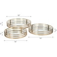 thumbnail image 2 of Set of 3 Round Mirrored Trays, Gold Metal Frame Decorative Serving & Vanity Trays, 14"/16"/18", Glam Home Decor, 2 of 6