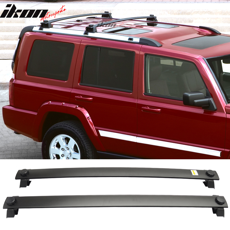 Fits 0610 Jeep Commander OE Black Roof Rack Cross Bars Luggage Carrier Set Kits